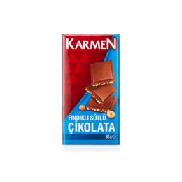 Karmen 80 gr Fındıklı Tablet Çikolata