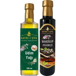 Katre-i Şifa 100 ml Çocuklar İçin Özel Üretim Udim Yağı + 340 gr Keçiboynuzu Harnup Pekmezi