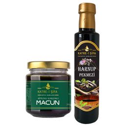Katre-i Şifa 340 gr Keçiboynuzu Harnup Pekmezi + 240 gr Kışa Özel Doğal Bitkisel Karışımlı Macun