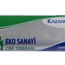Kazanç Eko Sanayi Jumbo Siyah Çöp Torbası 80 x 110 cm 10 Adet 600 gr