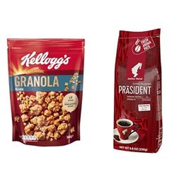 Kellogg's 340 gr Klasik Granola + Julius Meinl 250 gr President Blend Orta Kavrulmuş Yumuşak İçim Öğütülmüş Filtre Kahve