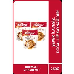 Kellogg's 3x250 gr Şeker İlavesiz Hurmalı ve Bademli Granola