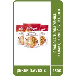 Kellogg's 3x250 gr Şeker İlavesiz Turna Yemişi Kabak Çekirdeği ve Kajulu Granola