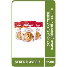 Kellogg's 3x250 gr Şeker İlavesiz Turna Yemişi Kabak Çekirdeği ve Kajulu Granola