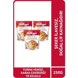 Kellogg's 3x250 gr Şeker İlavesiz Turna Yemişi Kabak Çekirdeği ve Kajulu Granola