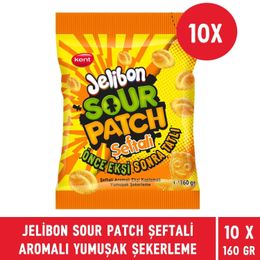 Kent 10x160 gr Jelibon Sour Patch Şeftali Aromalı Yumuşak Şekerleme