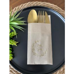 Kidspartim 12'li 40x40 cm Gold Yaldızlı Kraft Better Together Cepli Peçete