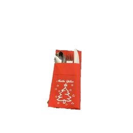 Kidspartim 12'lı 40x40 cm Gümüş Yaldızlı Kırmızı Mutlu Yıllar Cepli Aır Touch Peçete