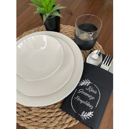 Kidspartim 12'li 40x40 cm Gümüş Yaldızlı Siyah Çerçeveli Kına Gecemize Hoşgeldiniz Cepli Peçete