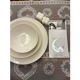 Kidspartim 12'li Gümüş Yaldızlı Beyaz Hoşgeldin Ramazan Yeni Ay Desenli Cepli Peçete