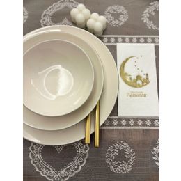 Kidspartim 16'lı Gold Yaldızlı Beyaz Hoşgeldin Ramazan Yeni Ay Desenli Garson Peçete