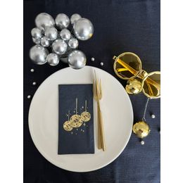 Kidspartim 16'lı Gold Yaldızlı Siyah Disco Topu Peçete