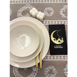 Kidspartim 16'lı Gold Yaldızlı Siyah Hoşgeldin Ramazan Yeni Ay Desenli Garson Peçete