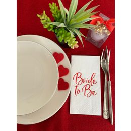 Kidspartim 16'lı Kırmızı Yaldızlı Beyaz Bride To Be Peçete