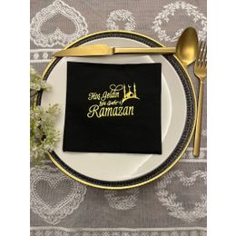 Kidspartim 33x33 cm Gold Yaldızlı Siyah Hoş Geldin Ya Şehr-i Ramazan Peçete