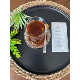 Kidspartim 6x12 cm Gümüş Yaldızlı Beyaz Temizlik Sonrası Çay Keyfi Kahve Peçete