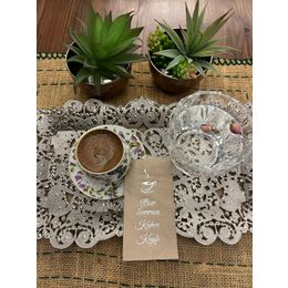 Kidspartim 6x12 cm Gümüş Yaldızlı Kraft İftar Sonrası Kahve Keyfi Peçete