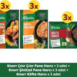 Knorr 3x90 gr Pane Harcı + 3x82 gr Köfte Harcı + 3x90 gr Çıtır Pane Harcı
