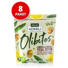Komili 8x30 gr Olibites Limonlu Kekikli Çekirdeksiz Yeşil Zeytin