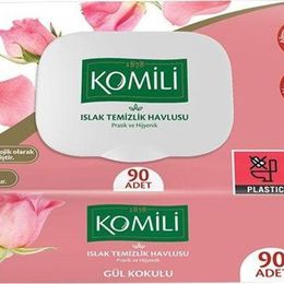 Komili 90'lı Gül Kokulu Genel Kullanım Islak Havlu