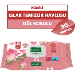 Komili 90'lı Gül Kokulu Genel Kullanım Islak Havlu