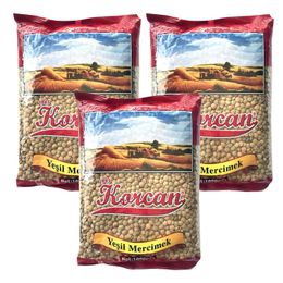 Korcan 3x1 kg Yeşil Mercimek