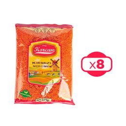 Korcan 8x1 kg Kırmızı Mercimek