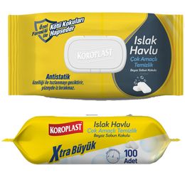 Koroplast 100'lü Çok Amaçlı Beyaz Sabun Kokulu Islak Havlu