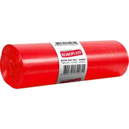 Koroplast 10x10'lu 60x85 cm Tıbbi Atık Büyük Boy İpli Kırmızı Çöp Poşeti