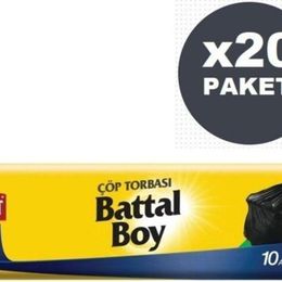Koroplast 20x10'lu Profesyonel Battal Boy Siyah Çöp Torbası
