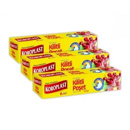 Koroplast 26x28 cm 3 Paket Büyük Boy 10'lu Kilitli Poşet