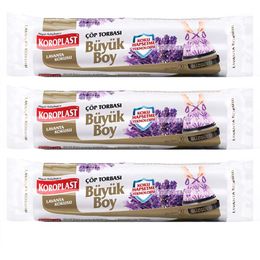 Koroplast 3x10'lu 65x70 cm Koku Hapseden Lavanta Büzgülü Büyük Boy Çöp Torbası
