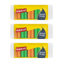 Koroplast 3x5'li Oluklu Bulaşık Süngeri