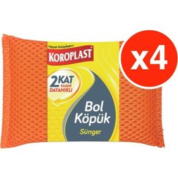 Koroplast 4'lü Kırmızı Bol Köpük Sünger