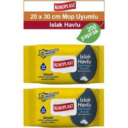 Koroplast Beyaz Sabun Kokulu 2x100 Adet Mop Uyumlu Çok Amaçlı Islak Temizlik Havlusu