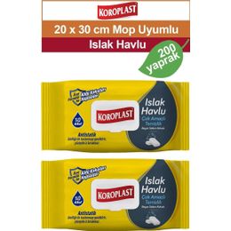 Koroplast Beyaz Sabun Kokulu 2x100 Adet Mop Uyumlu Çok Amaçlı Islak Temizlik Havlusu