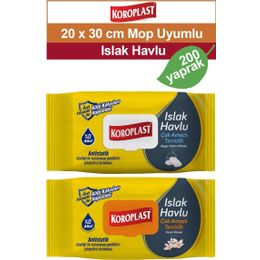 Koroplast Beyaz Sabun Kokulu 2x100 Adet Mop Uyumlu Çok Amaçlı Islak Temizlik Havlusu