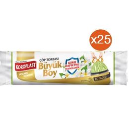 Koroplast Büyük Boy 65x80 cm 25 Rulo 10 Adet Yasemin Kokulu Çöp Torbası