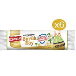 Koroplast Büyük Boy 65x80 cm 6 Rulo 10 Adet Yasemin Kokulu Çöp Torbası