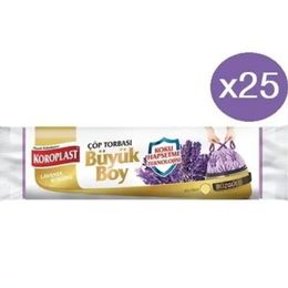 Koroplast Büzgülü Lavanta Kokulu Büyük Boy 25 Adet Mor 65 x 70 cm Çöp Poşeti