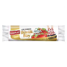 Koroplast Çilek Büzgülü Büyük Boy 10'lu x 12 Paket Çöp Torbası