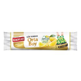 Koroplast Ekstra Güçlü Limon Büzgülü Orta Boy 15'li Çöp Torbası