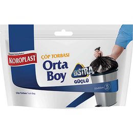 Koroplast Güçlü Orta Boy 15li Çöp Torbası x 25 paket