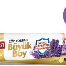 Koroplast Lavanta Büzgülü Büyük Boy 10'lu x 12 Paket Çöp Torbası