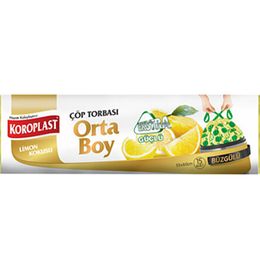 Koroplast Orta Boy Limon 15 Adet Büzgülü Çöp Torbası