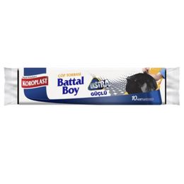 Koroplast Profesyonel Battal Boy 72x95 cm Siyah 10'lu Çöp Torbası