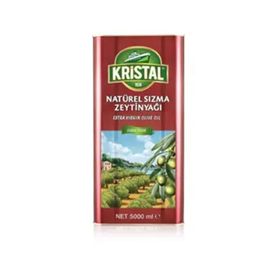 Kristal Soğuk Sıkım Natürel Teneke Kutu 5 lt Sızma Zeytinyağı