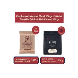 Kurukahveci Mehmet Efendi 10x100 gr Türk Kahvesi + The Whirl 250 gr Çekilmiş Türk Kahvesi