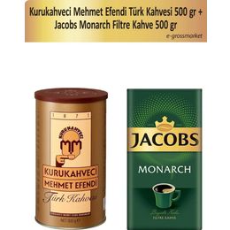 Kurukahveci Mehmet Efendi 500 gr Türk Kahvesi + Jacobs 500 gr Monarch Filtre Kahve