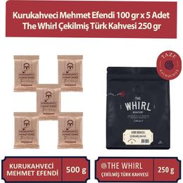 Kurukahveci Mehmet Efendi 5x100 gr Türk Kahvesi + The Whirl 250 gr Çekilmiş Türk Kahvesi